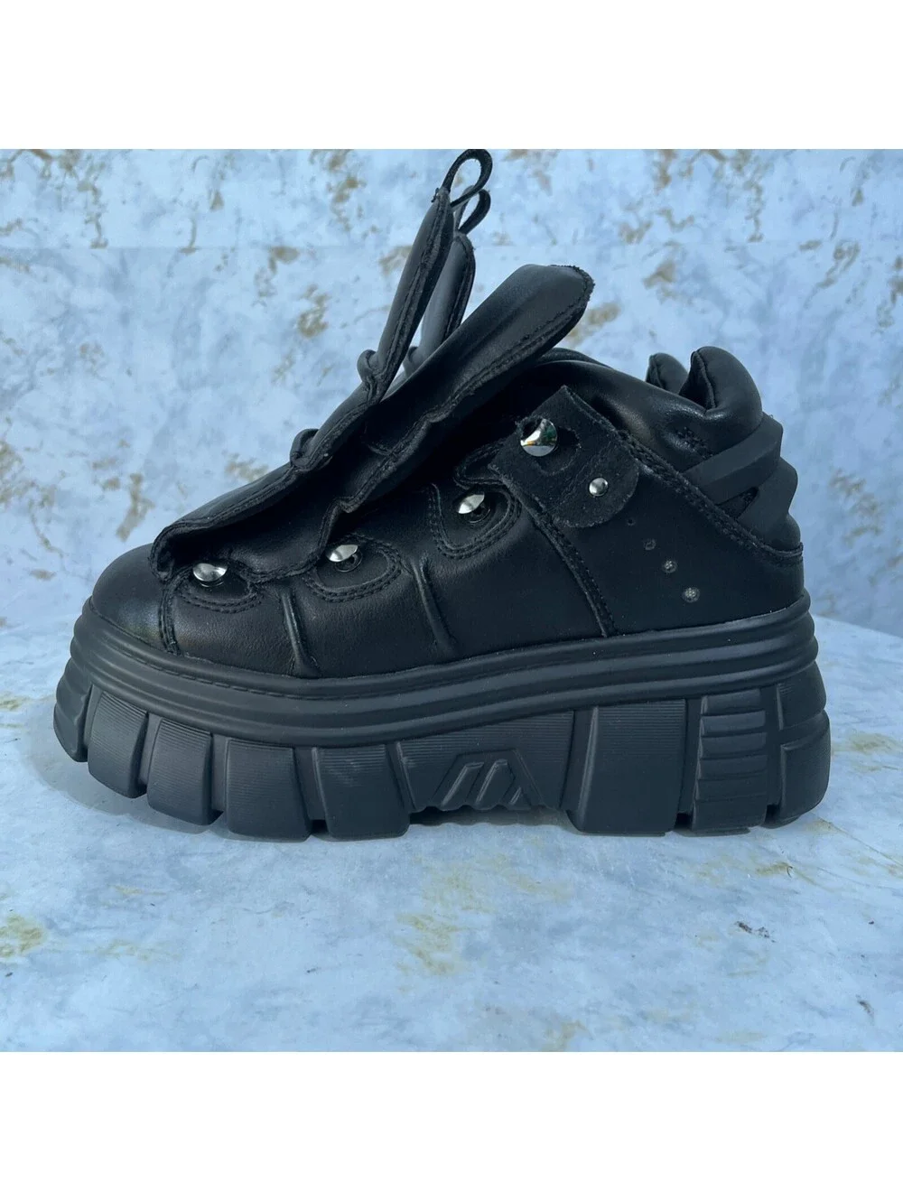 Steve Madden Women's Size 7.5M Shoes Black Chunky Goth Punk Platform Sneakers